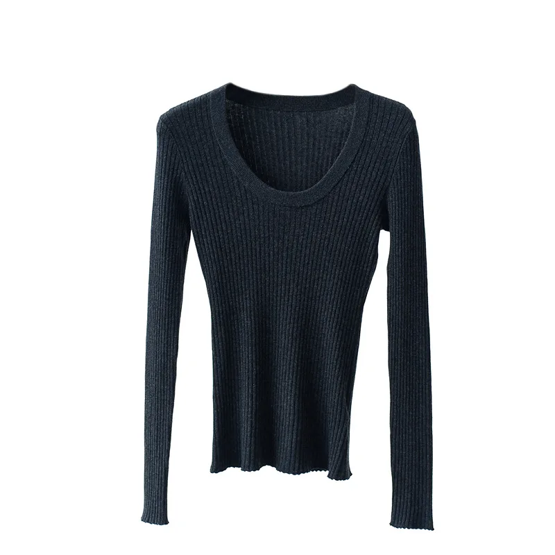 

Женский тонкий свитер нормкор, Осенний вязаный пуловер из 2021 шелка и 45% шерсти, 50%