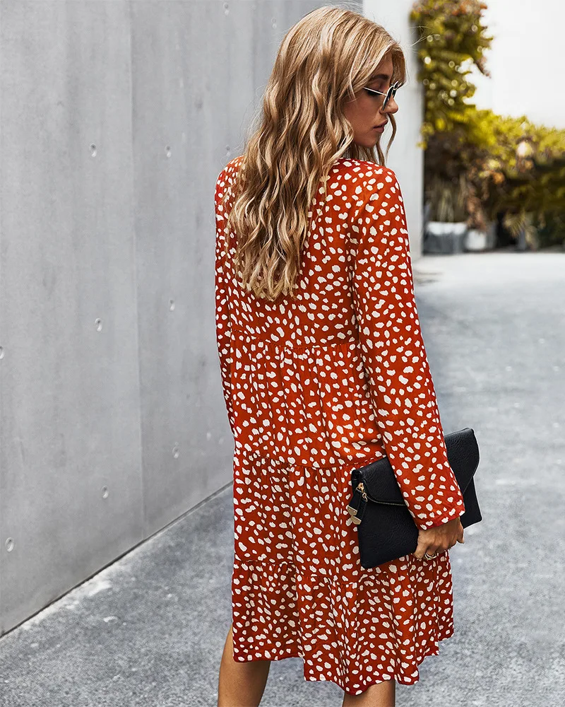 

Classic Floral Strawberry Printed Dress Original Cross-Border Women's Independent Station hot sale 2021 Female