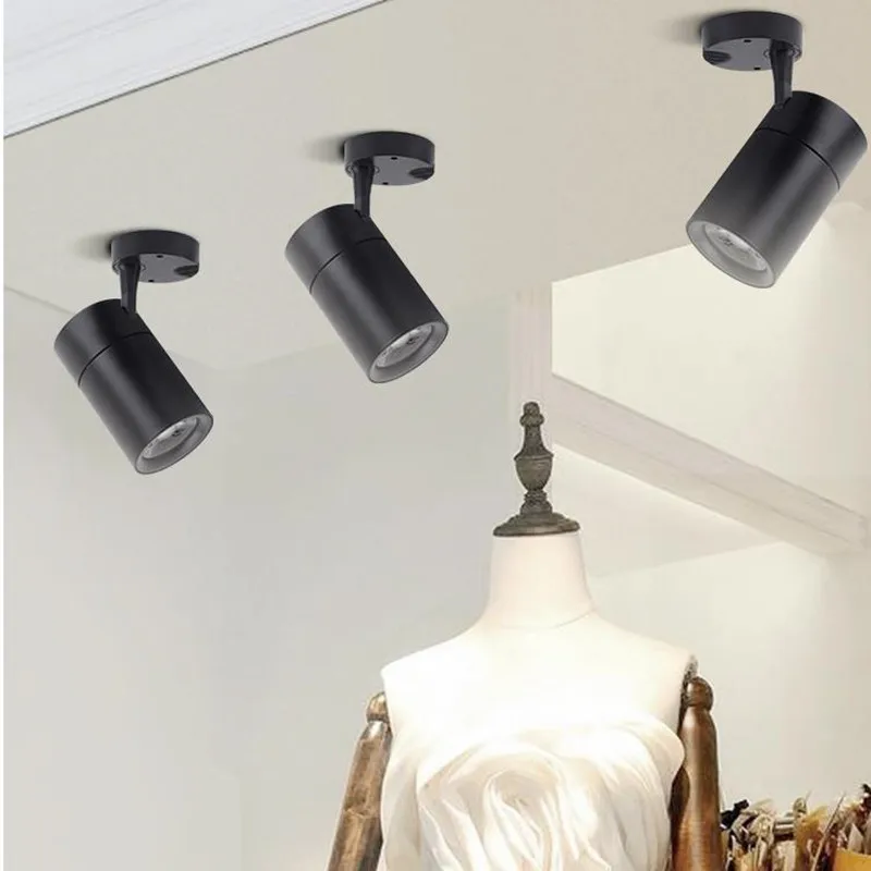 

Surface Mounted LED Downlights 7w 12w 20w 30w AC110-240V Ceiling Lamps Spot Light Rotation COB lamp Clothing lighting
