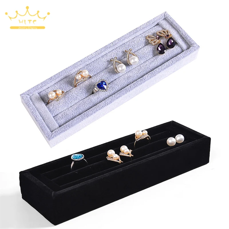 

Rings Organizer Ear Studs Rack Jewellery Display Tray Velvet Jewelry Display Stand Ring Holder