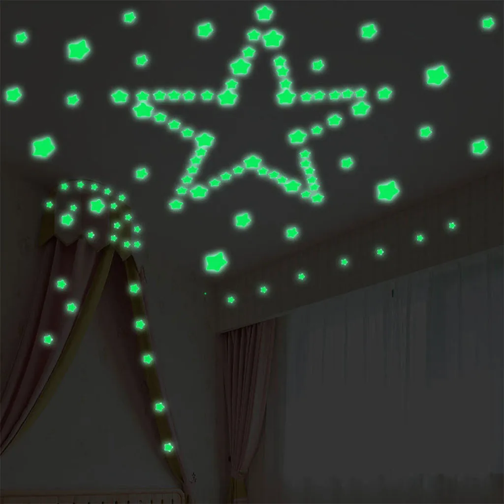 Star Novelty Noctilucent Luminous Plastic Wall Sticker Ceiling Home Decor Pattern Vinyl Art Decals Nursery Room 7P | Дом и сад