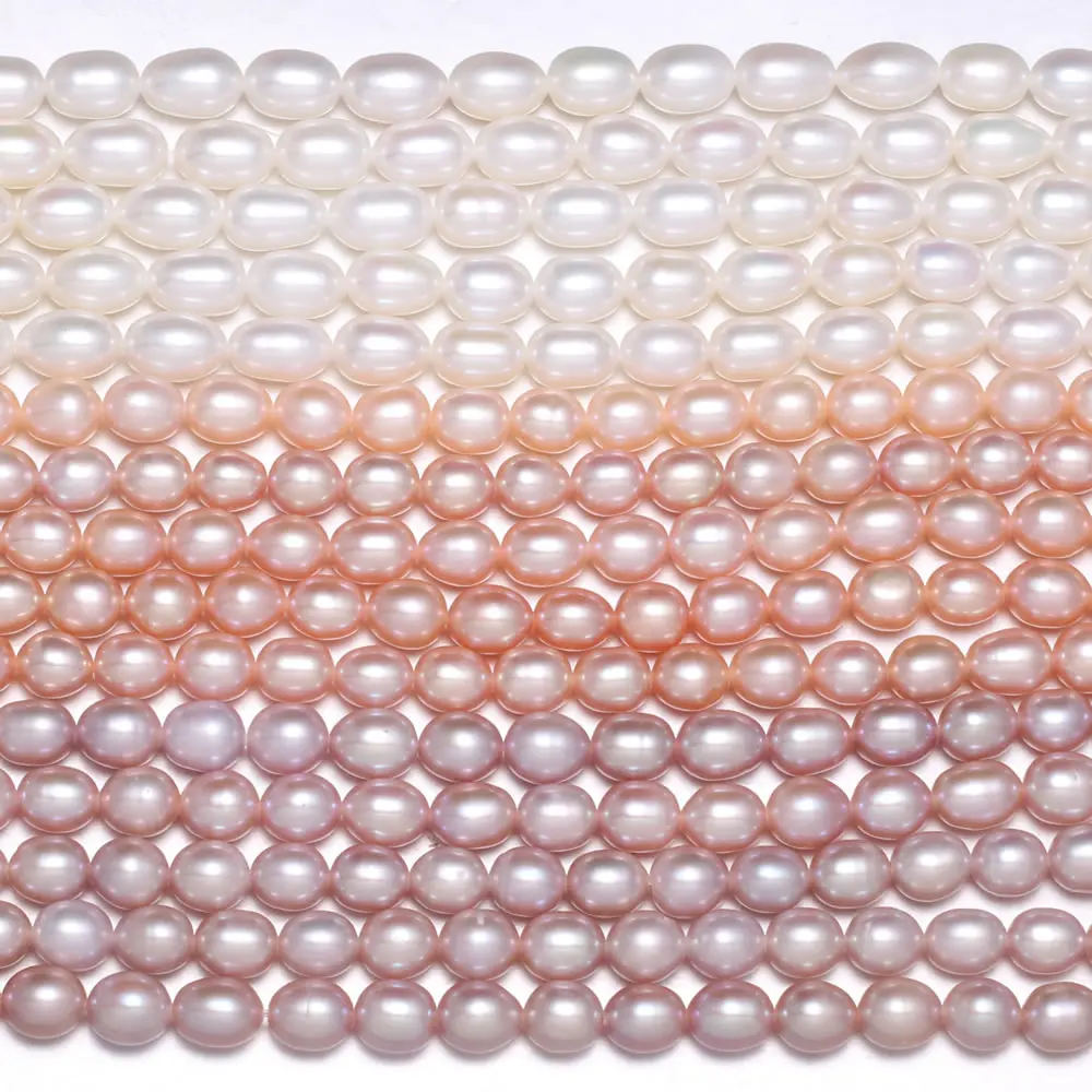 

Natural Freshwater Pearl Beads High Quality Oval Shape Punch Loose Beads for DIY Elegant Necklace Bracelet Jewelry Making 6-7mm
