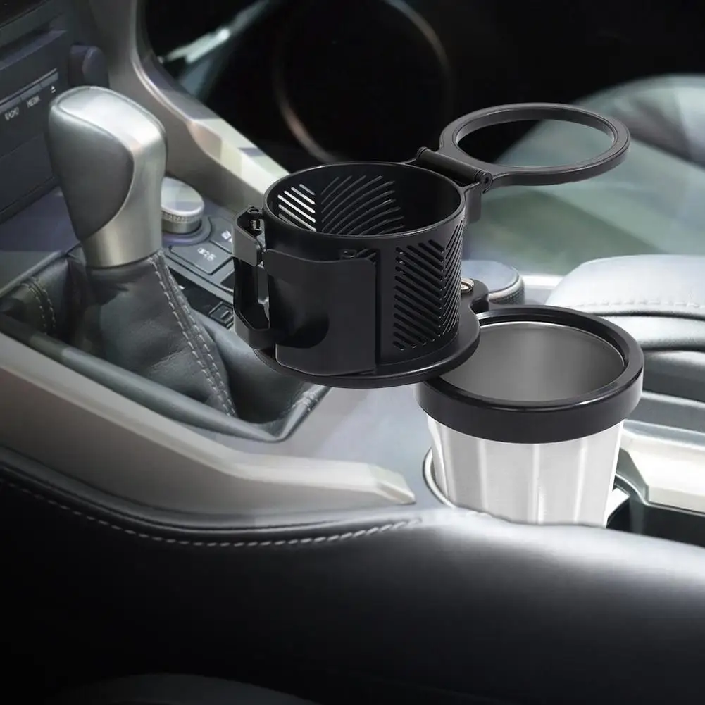

Car Cup Holder Auto Air Vent Mount Cup Holder With Phone Clamp Steel Universal Split Design Adjustable Heat Drink Bracket