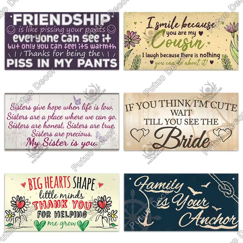 Putuo Decor True Friendship Wooden Hanging Signs Decorative Plaques for Plaque In Home Living Room Wall | Дом и сад
