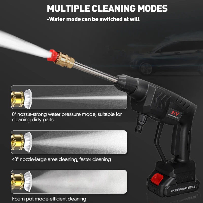 Цена Пистолет-распылитель для мойки автомобиля, 600 Вт, 15000 мАч, 45 бар