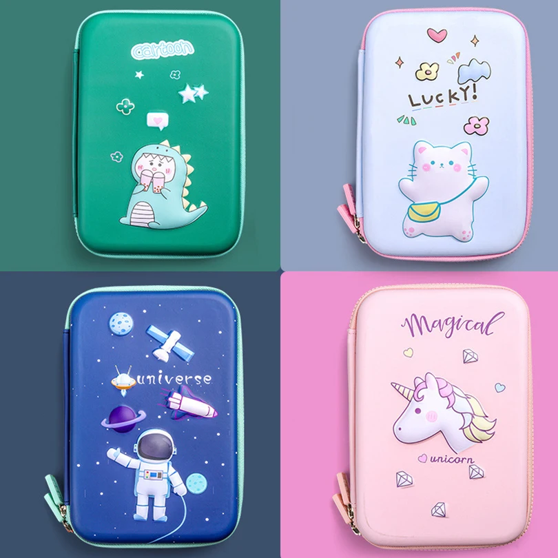

Starry sky pencil cases Kawaii pencil case School supplies cute Korea stationery Large Capacity cat pen case unicorn Pencil box