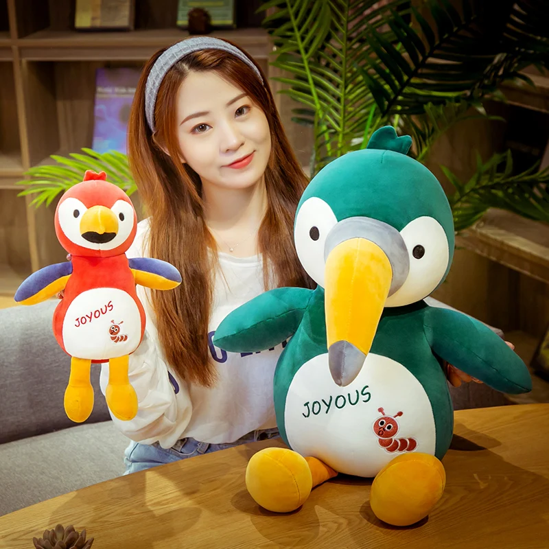

25/35/45cm Lifelike Colorful Ostrich & Parrot &Big-mouth Bird Plush Toys Stuffed Cute Animal Doll for Kids Cartoon Birthday Gift