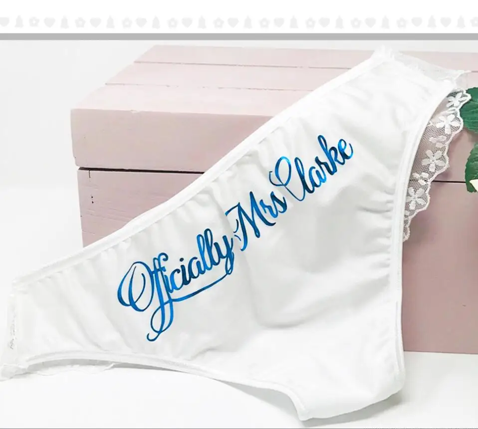 Индивидуализированные трусики невесты кружевное нижнее белье на заказ для