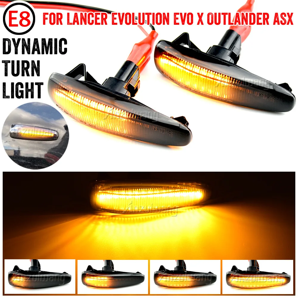 

Side Marker LED Dynamic Turn Signal Light Blinker For Mitsubishi Lancer Evolution Evo X Outlander Sport RVR ASX Mirage 2014+