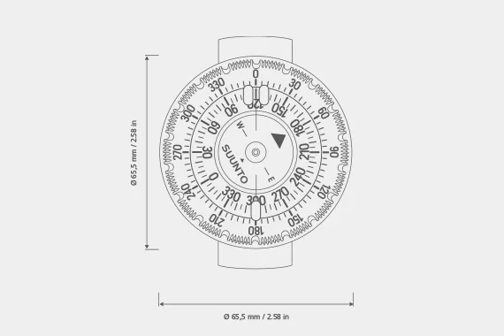 Подводный компас Suunto Sk 8 Compass с верхним креплением режимы для дайвинга в Северном