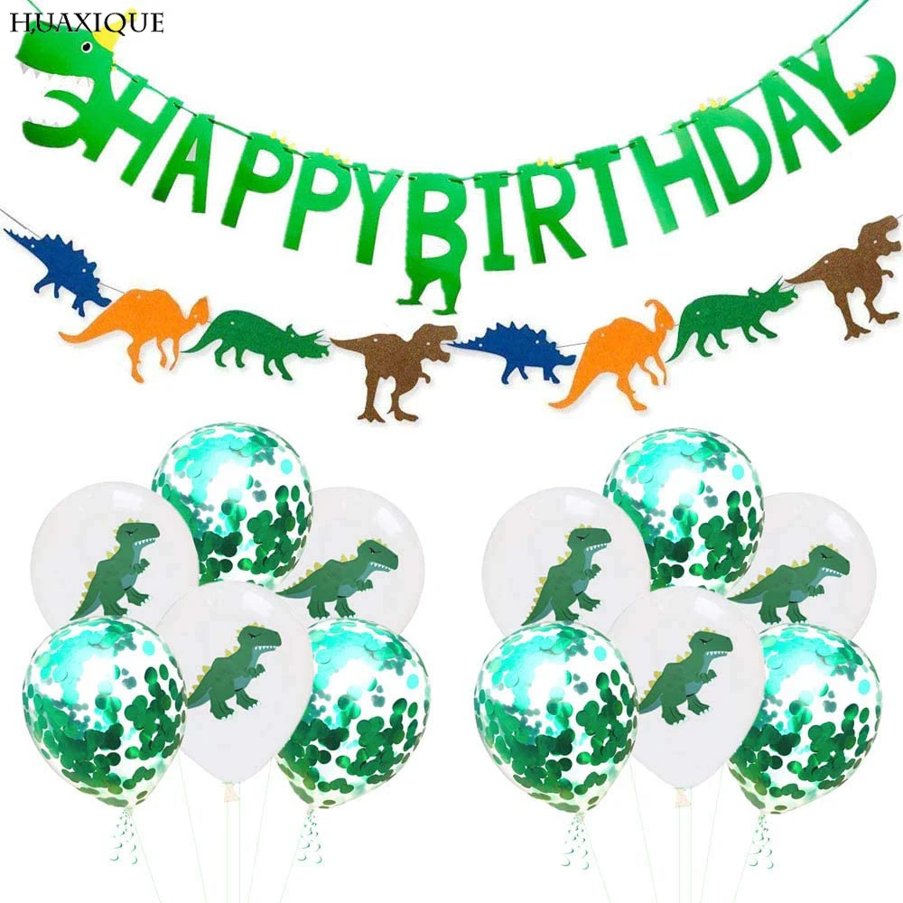 

Dinosaur Themed Happy Birthday Banner Kids Adult Birthday Decoration Bunting Flag Garland Jurassic World Party Supplies