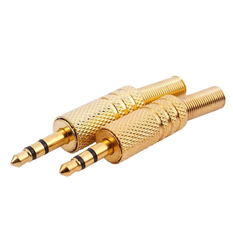 2 шт. позолоченный сплав 3 5 мм 1/8 &quotштекер коаксиальный кабель аудио