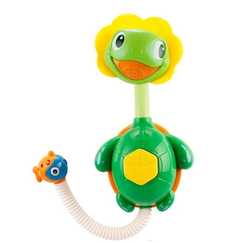 

Baby Bath Water Spraying Bathtub Children Bathing Spouts Suckers Folding Spray Faucet Turtle Play Baby Shower Toy