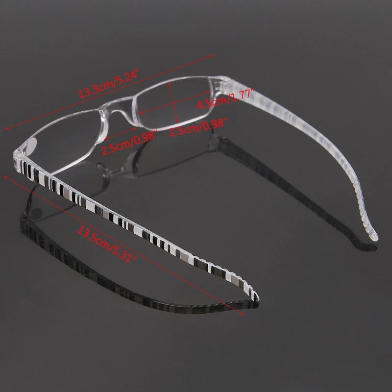 

Unisex Clear Stripe Rimless Reading Glasses Flexible Presbyopia Glasses Eyewear +1.00 ~+4.00