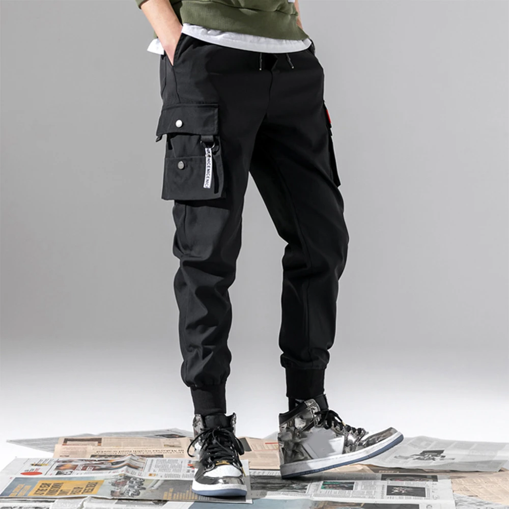 Men Casual Joggers Cargo Trousers Tactical Pants Men Solid Multi-pocket Sportswear Hip Hop 2022 Summer  Men's Clothing