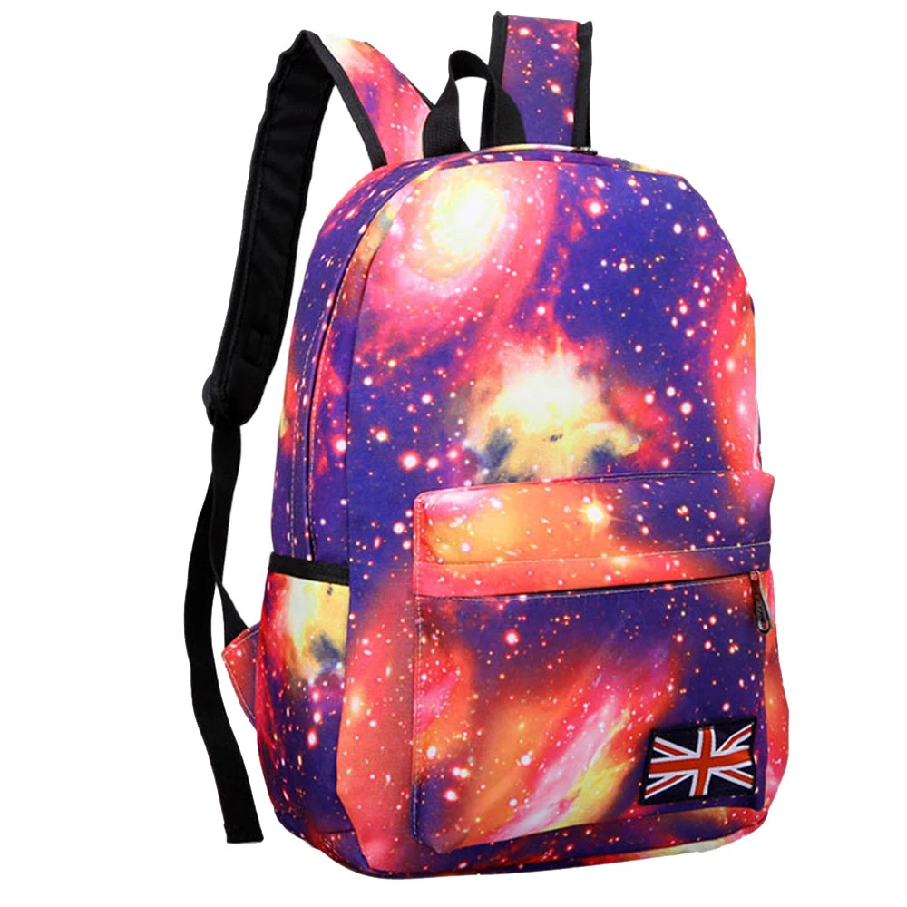 Модные сумки для мужчин и женщин рюкзак на ремне с изображением звездного фона