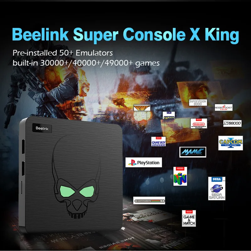 Ретро игровые консоли Beelink Super X King с 49000 + классическими играми для SS/PSP/PS1/N64