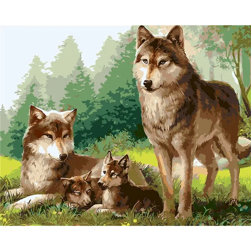 

SELILALI Happy Dogs Animal Painting By Numbers Diy Framed On Canvas Hand Painted Gift For Adults Children 40x50cm Wall Decor