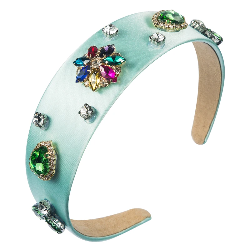 

New Style Style Pure Color Satin Hair Band, Feminine Temperament, Baroque Style, Inlaid with Multi-layer High-grade Headband