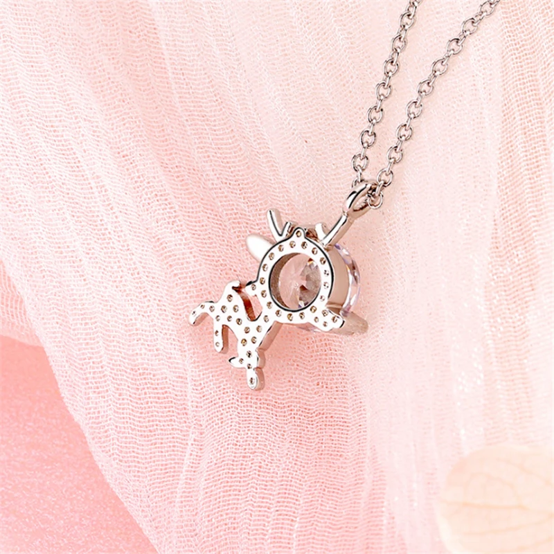 Новое поступление 2019 милое забавное ожерелье с кулоном в виде лося для женщин