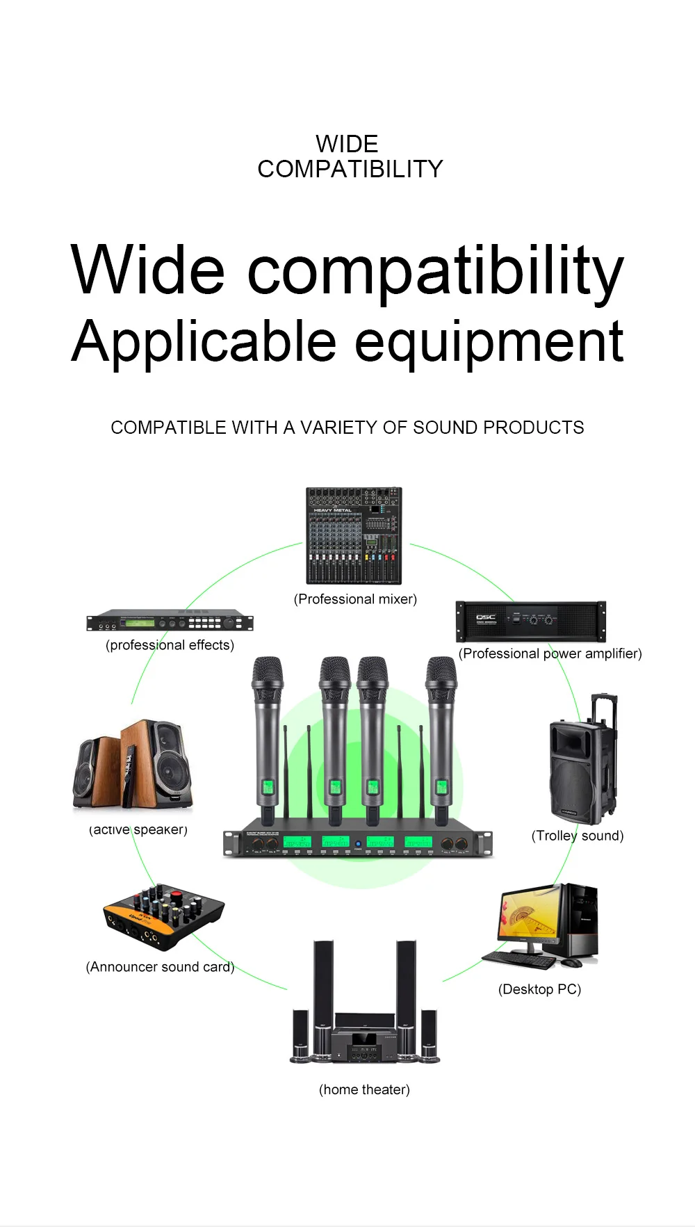 G-MARK super G14S Беспроводная микрофонная система UHF 4 ручные микрофоны все металлические частоты на выбор 150 м караоке система для сцены