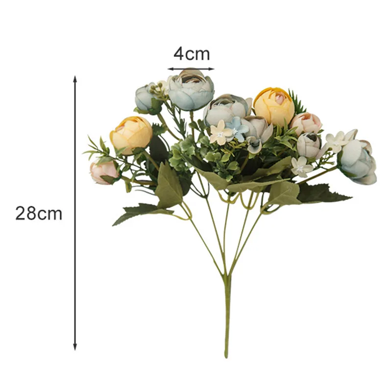 Искусственные шелковые цветы 10 головок/букет искусственные розы маленькие
