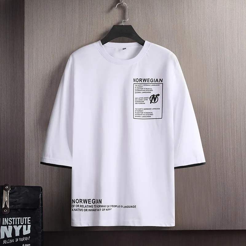 Свободные мужские футболки модные крутые 2022 летние с короткими рукавами