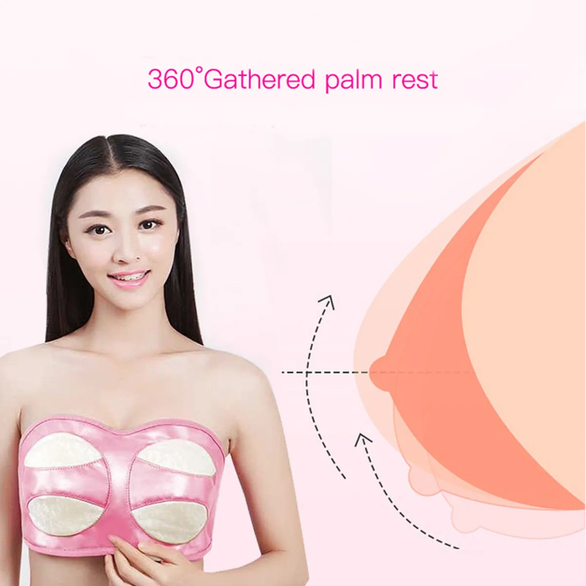 Зарядный Электрический массаж груди бюстгальтер Вибрационный массажер для рост