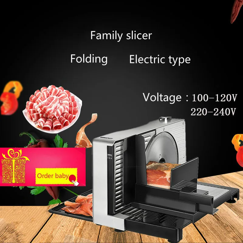 110v ~ 240v Бытовая электрическая машина для резки мяса полуавтоматическая ручная
