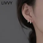 Серьги-цепочки LIVVY женские, простые ажурные элегантные ювелирные изделия серебристого цвета в форме сердца