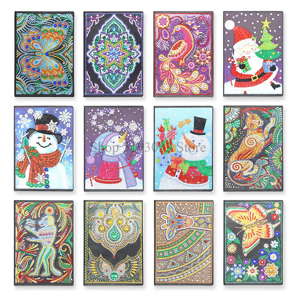 

50 Pages Diamond Painting Notebook DIY Christmas Special Shaped Diamond Embroidery Cross Stitch A5 Notebook Diary Book