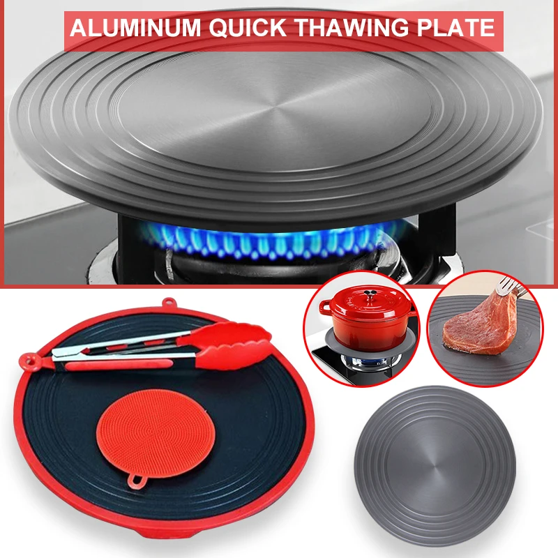 

Aluminum Quick Thawing Plate Multi-Function Round Heat Conduction Plate Anti-Burning for Kitchen Tool NEWEST Defrosting Trays