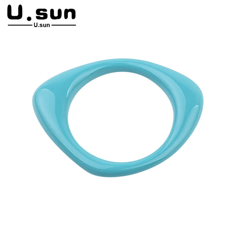 

U.SUN Costume Personalized Bangles for Girlfriends Turkish Women Broadside Bangles Bracelets Acrylic Resin Jewelry Wholesale