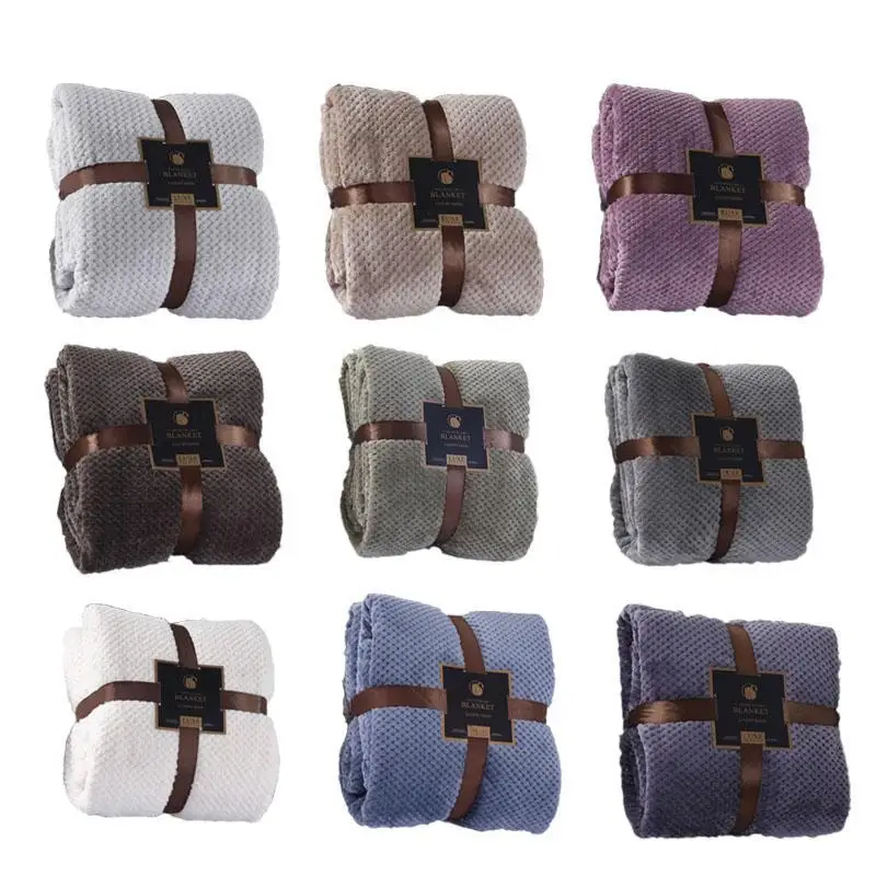 50 Клетчатое одеяло плюшевые однотонные Чехлы для кровати дивана мягкое флисовое