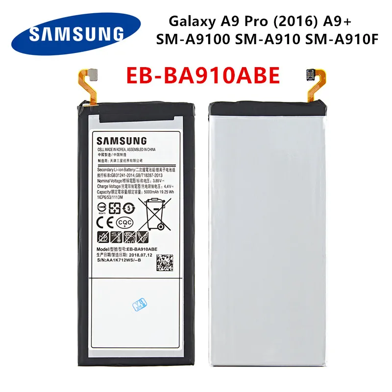 

SAMSUNG Orginal EB-BA910ABE 5000mAh Battery For Samsung Galaxy A9 Pro (2016) A9+ SM-A9100 SM-A910 SM-A910F SM-A910DS