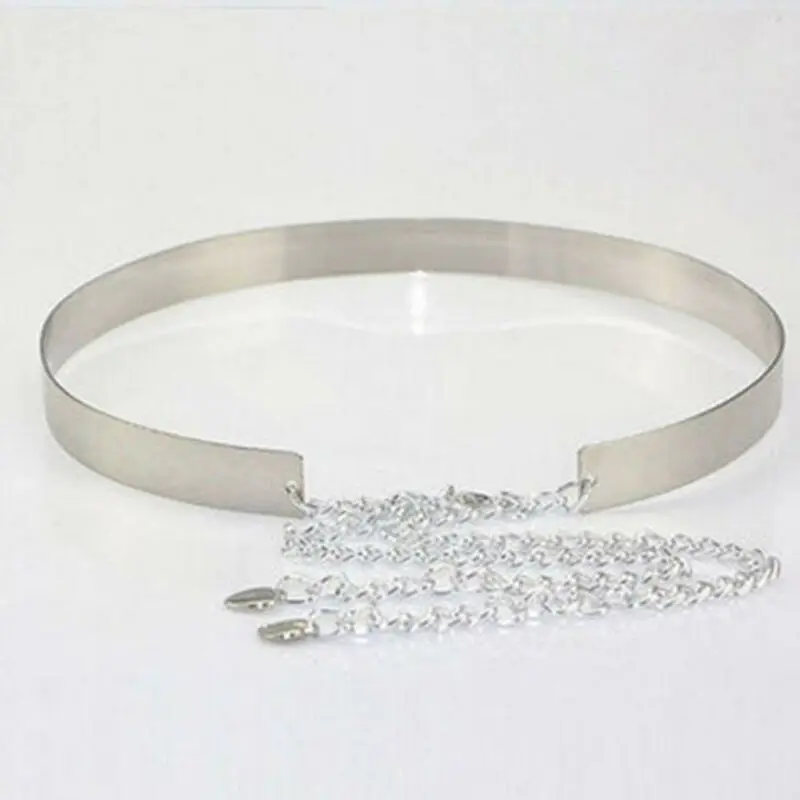 New Fashion Women Metal Waist Mirror Wide Gold Silver Plate Waistband Chains Belt Apparel Accessories | Аксессуары для одежды