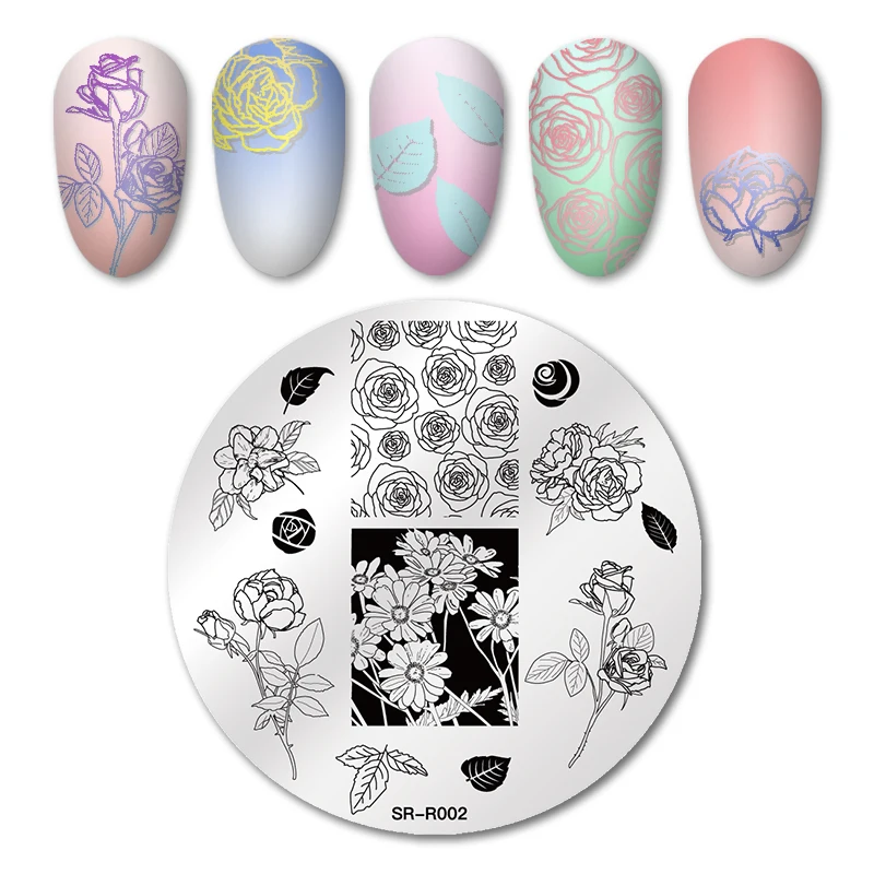 Четыре лилии натуральные растения цветок ногтей штамповки пластины весенние