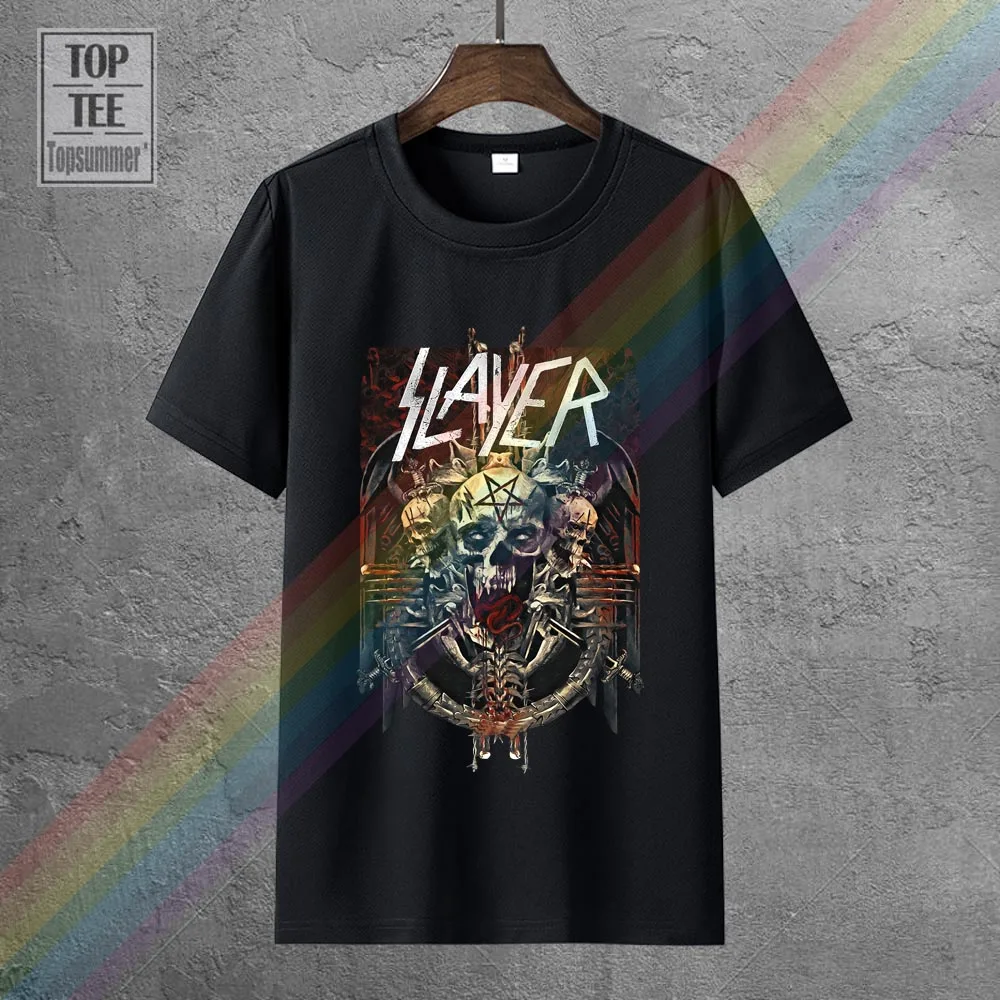 Футболка Slayer демоническая Adma футболка в стиле рок хиппи Готический мужской