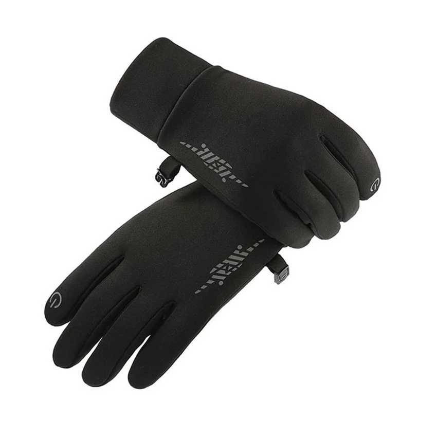 

Мужские зимние силиконовые Нескользящие перчатки для спорта на открытом воздухе для фитнеса и велоспорта плюшевые толстые эластичные трик...