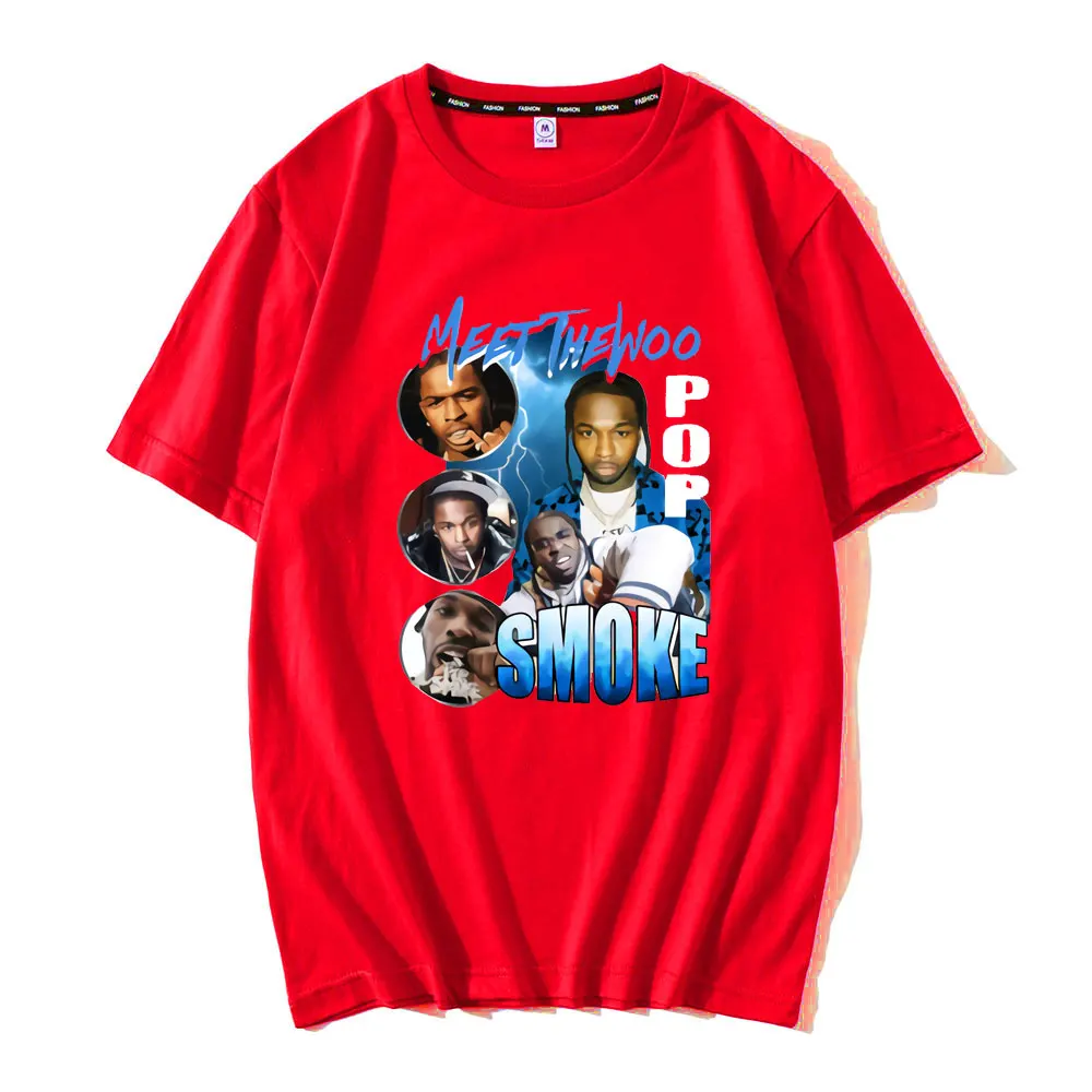 

Vintage Cool Rapper Men Women Oversized T-SHIRT Rip Pop Smoke Fashion Casual Crewneck Hip Hop T SHIRT Streetwear Men Tshirt Tops