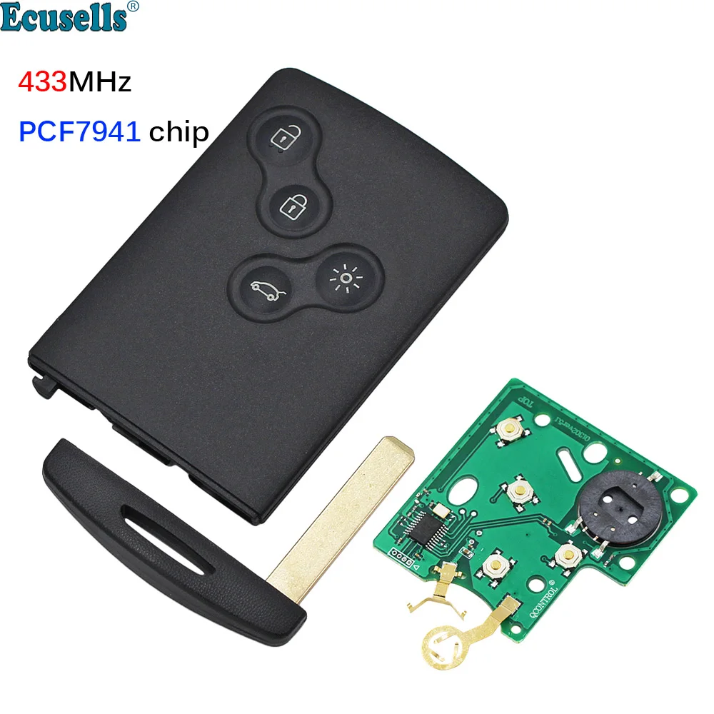 Высококачественный пульт дистанционного управления с 4 кнопками 433 МГц чип PCF7941