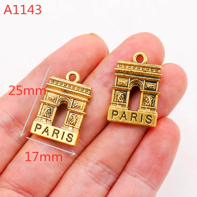 6 шт. * I Love Paris металлические подвески романтические в столице стиле Триумфальной