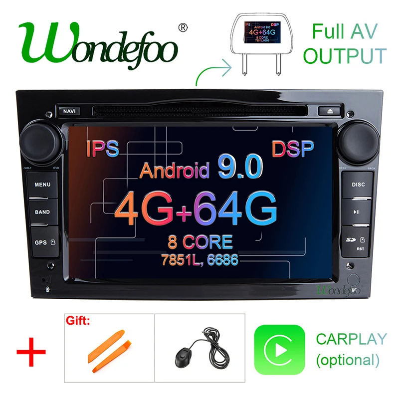 DSP Android 9,0 4G 2 din Автомобильный gps для Opel Vauxhall Astra H G J Vectra Antara Zafira Corsa Vivaro Meriva Veda без DVD плеера