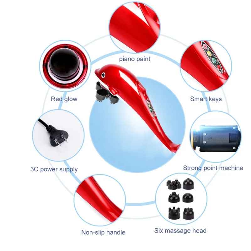 

Dolphin Massager Relaxation Treatments Handheld Women Men Unisex For Neck Back Legs Body 220V Health Care 50Hz