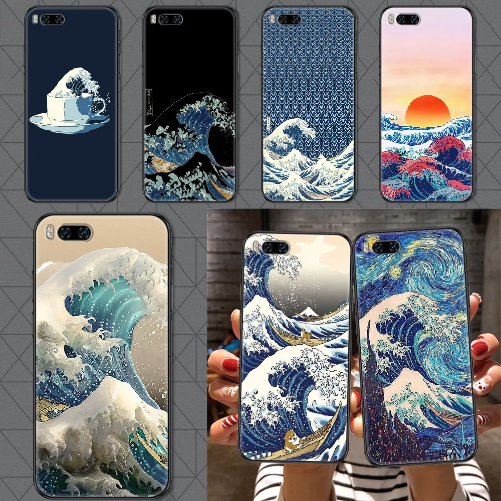 The Great Wave off Kanagawa Phone case For Xiaomi Mi Max Note 3 A2 A3 8 9 9T 10 Lite Pro Ultra black pretty waterproof trend