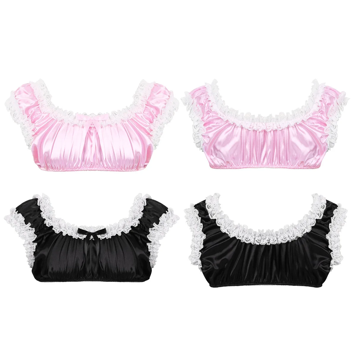 Мужской бюстгальтер для переодевания без косточек гладкое атласное нижнее белье