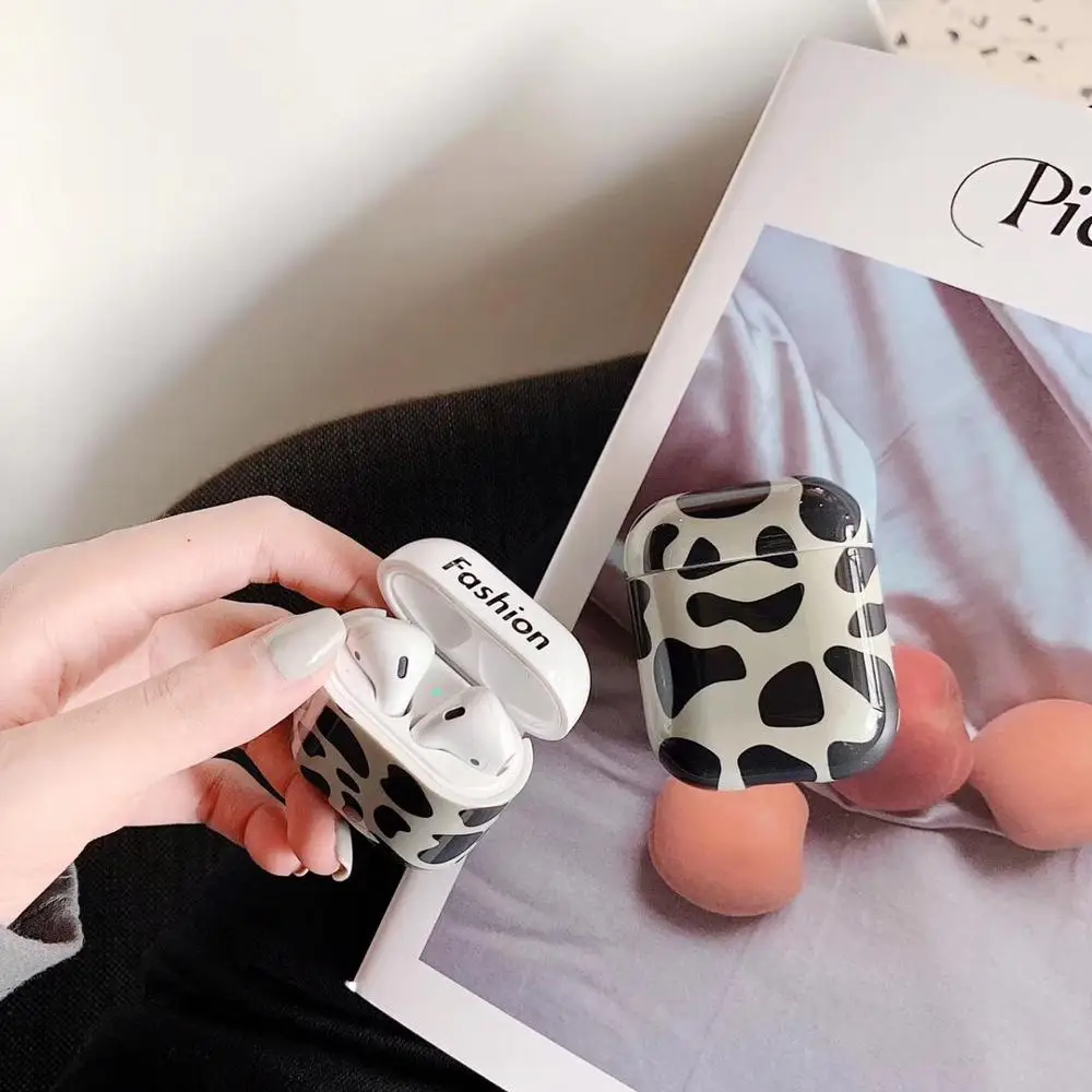 Модный Леопардовый Bluetooth беспроводной набор наушников Airpods силиконовый чехол для
