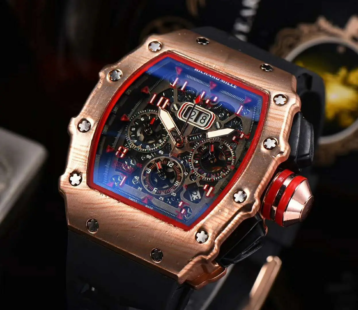 

Quartz full-function Guitou men's tape fashion watch
