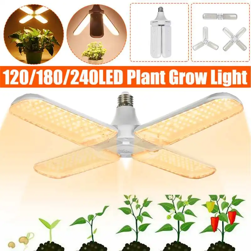 

New Design Full Spectrum 100W 150W 200W LED Grow Light Plant Lights E27 Bulb Phytolamp Warm White for Indoor Greenhouse Vegs