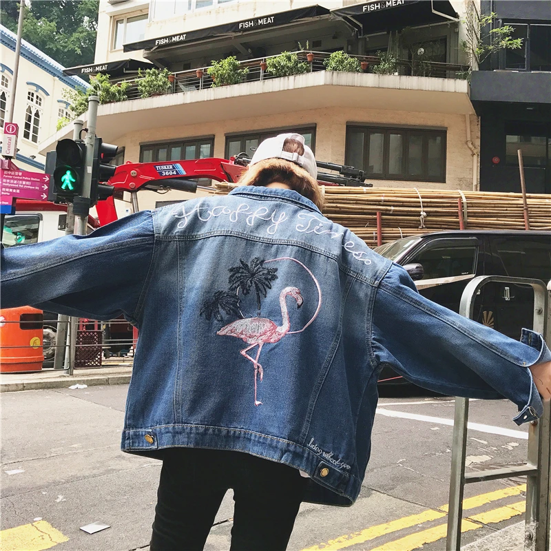 Женский джинсовый жакет Женская Потертая джинсовая куртка Короткая свободная